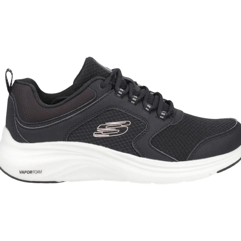 Women's Wide Fit Skechers 150023 Vapor Foam Trainers - Black/Pink