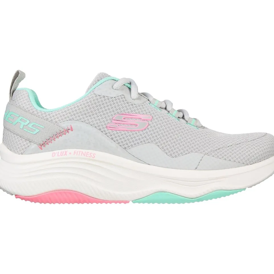 Women's Wide Fit Skechers 149835 D'Lux Fitness Roam Free Trainers