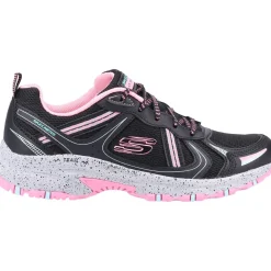 Women's Wide Fit Skechers 149820 Hillcrest Vast Adventure Trainers - Black/Hot Pink