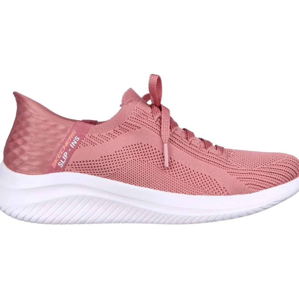 Women's Wide Fit Skechers 149710 Slip-ins Ultra Flex 3.0 Brilliant Path Trainers - Mauve