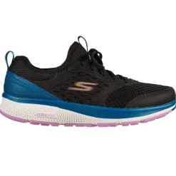 Women's Wide Fit Skechers 128276 Go Run Consistent Vivid Trainers - Black