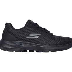 Women's Wide Fit Skechers 124514 Go Walk 6 Iconic Vision Trainers - Black