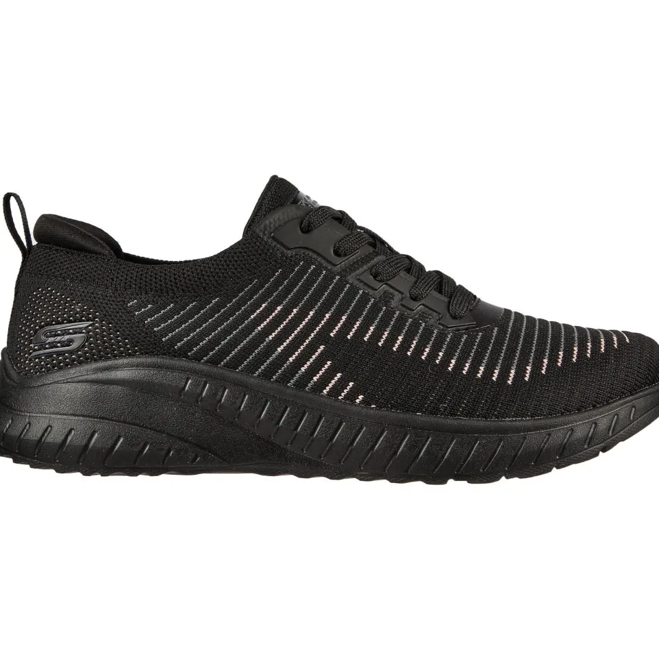 Women's Wide Fit Skechers 117207 Bobs Squad Chaos Renegade Trainers - Black