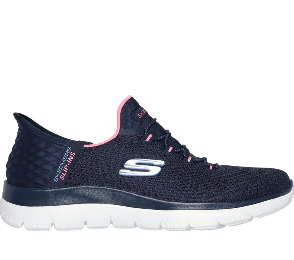 Women's Wide Fit Skechers 150123 Slip-ins Summits Diamond Dream Trainers