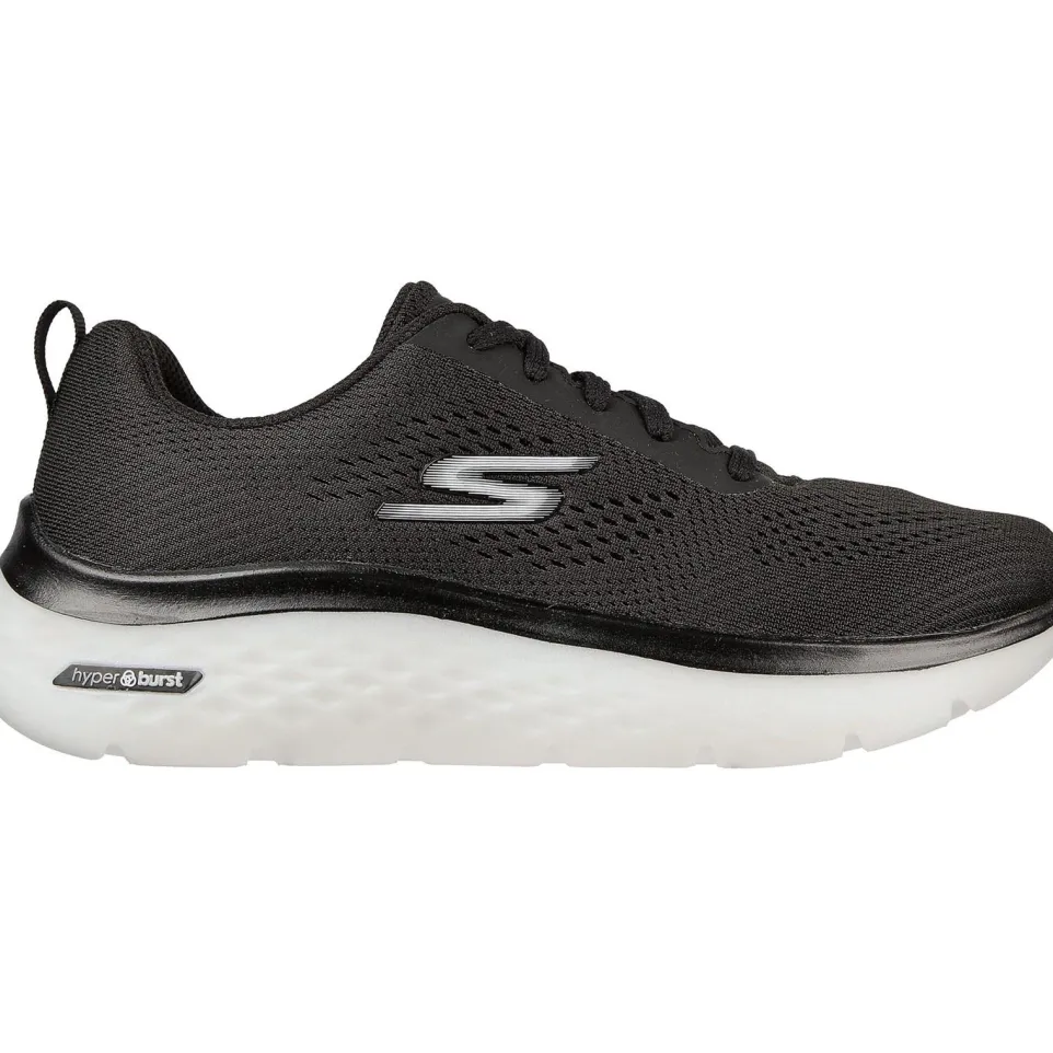 Women's Wide Fit Skechers 124578 GO walk Hyper Burst Trainers - Black/White