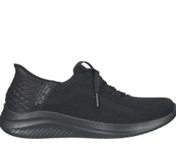 Women's Wide Fit Skechers 149710 Slip-ins Ultra Flex 3.0 Brilliant Trainers - Black