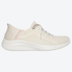 Women's Wide Fit Skechers 149710 Slip-ins Ultra Flex 3.0 Brilliant Trainers - Natural