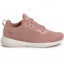 Womens Wide Fit Skechers Bobs Tough Talk-32504 Trainers - Blush