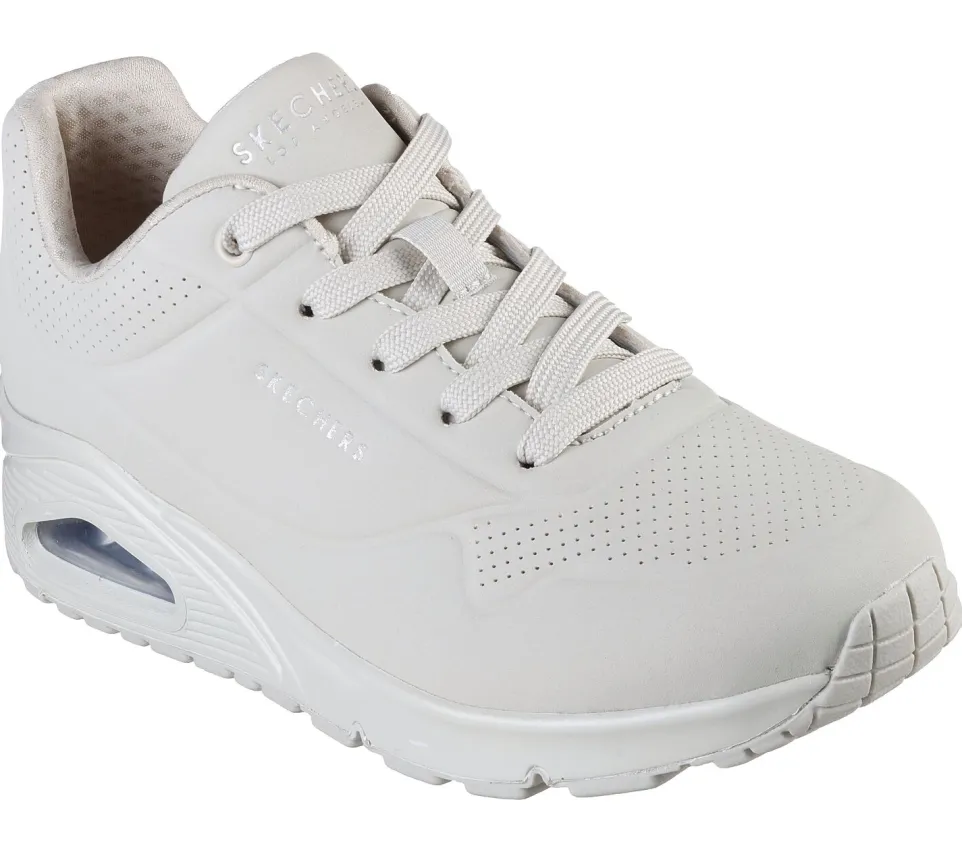 Women's Wide Fit Skechers 73690 Uno - Stand On Air Walking Street Wear Trainers