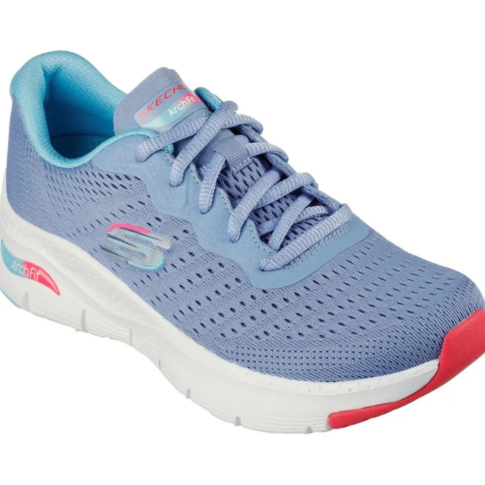 Women's Wide Fit Skechers 149722 Arch Fit Infinity Cool Trainers - Blue/Multi
