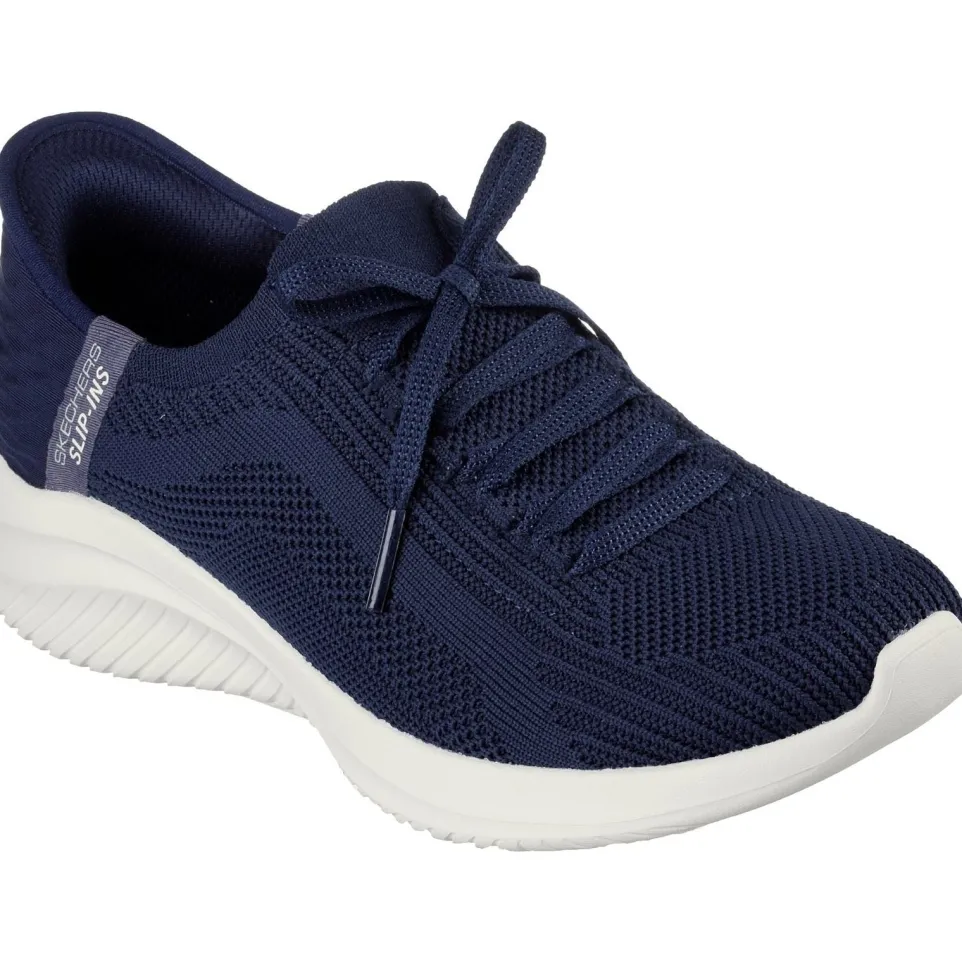 Women's Wide Fit Skechers 149710 Slip-ins Ultra Flex 3.0 Brilliant Path Trainers - Navy