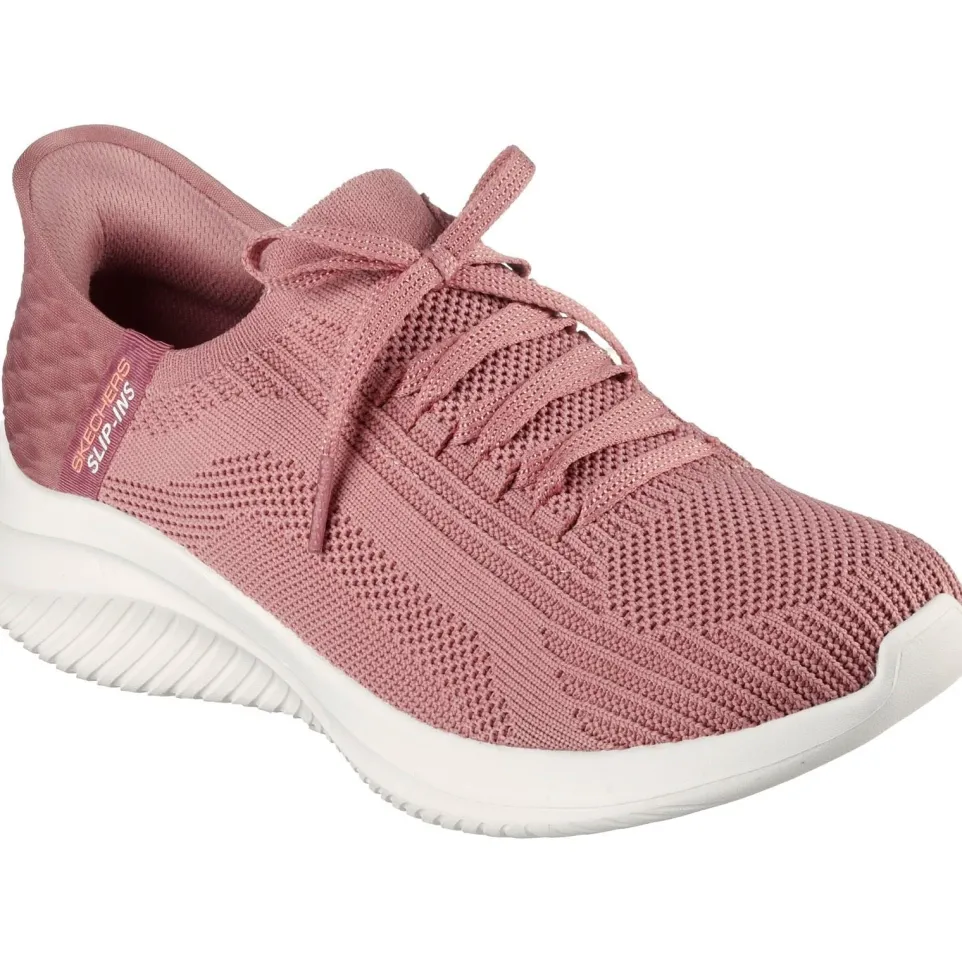 Women's Wide Fit Skechers 149710 Slip-ins Ultra Flex 3.0 Brilliant Path Trainers - Mauve