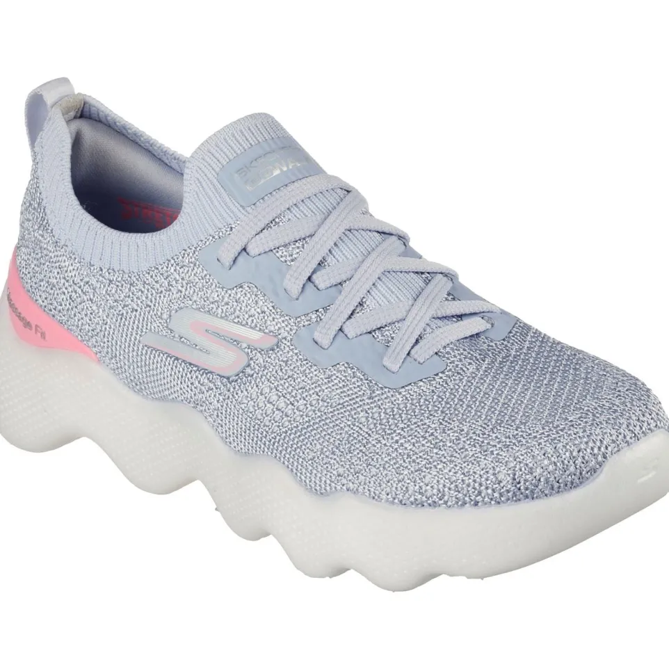 Women's Wide Fit Skechers 124905 Go Walk Massage Fit Upsur Trainers