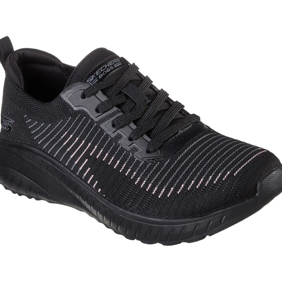 Women's Wide Fit Skechers 117207 Bobs Squad Chaos Renegade Trainers - Black