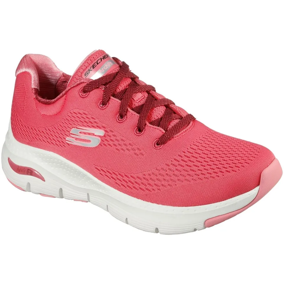 Women's Wide Fit Skechers 149057 Unny Outlook Sports Trainers - Rose
