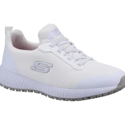 Women's Wide Fit Skechers 77222EC Squad SR Occupational Trainers