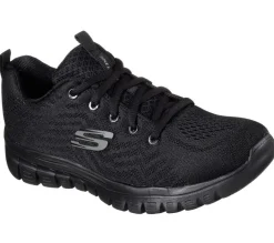 Womens Wide Fit Skechers 12615 Walking Trainers - Black