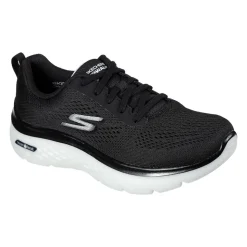 Women's Wide Fit Skechers 124578 GO walk Hyper Burst Trainers - Black/White