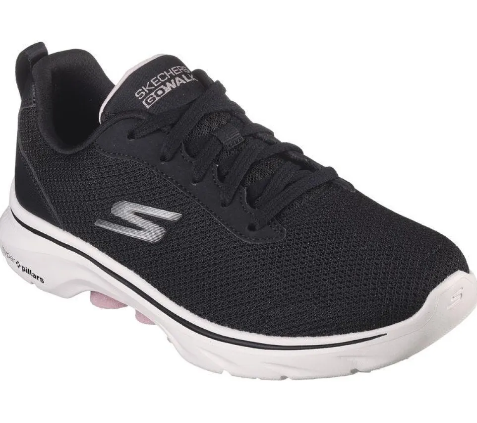 Women's Wide Fit Skechers 125207 Go Walk 7 Clear Path Trainers