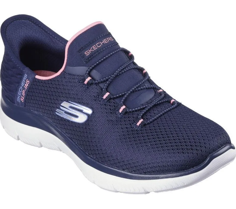 Women's Wide Fit Skechers 150123 Slip-ins Summits Diamond Dream Trainers