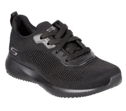 Womens Wide Fit Skechers 32504 Bobs Tough Talk Trainers - Black