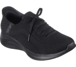 Women's Wide Fit Skechers 149710 Slip-ins Ultra Flex 3.0 Brilliant Trainers - Black