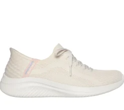 Women's Wide Fit Skechers 149710 Slip-ins Ultra Flex 3.0 Brilliant Trainers - Natural
