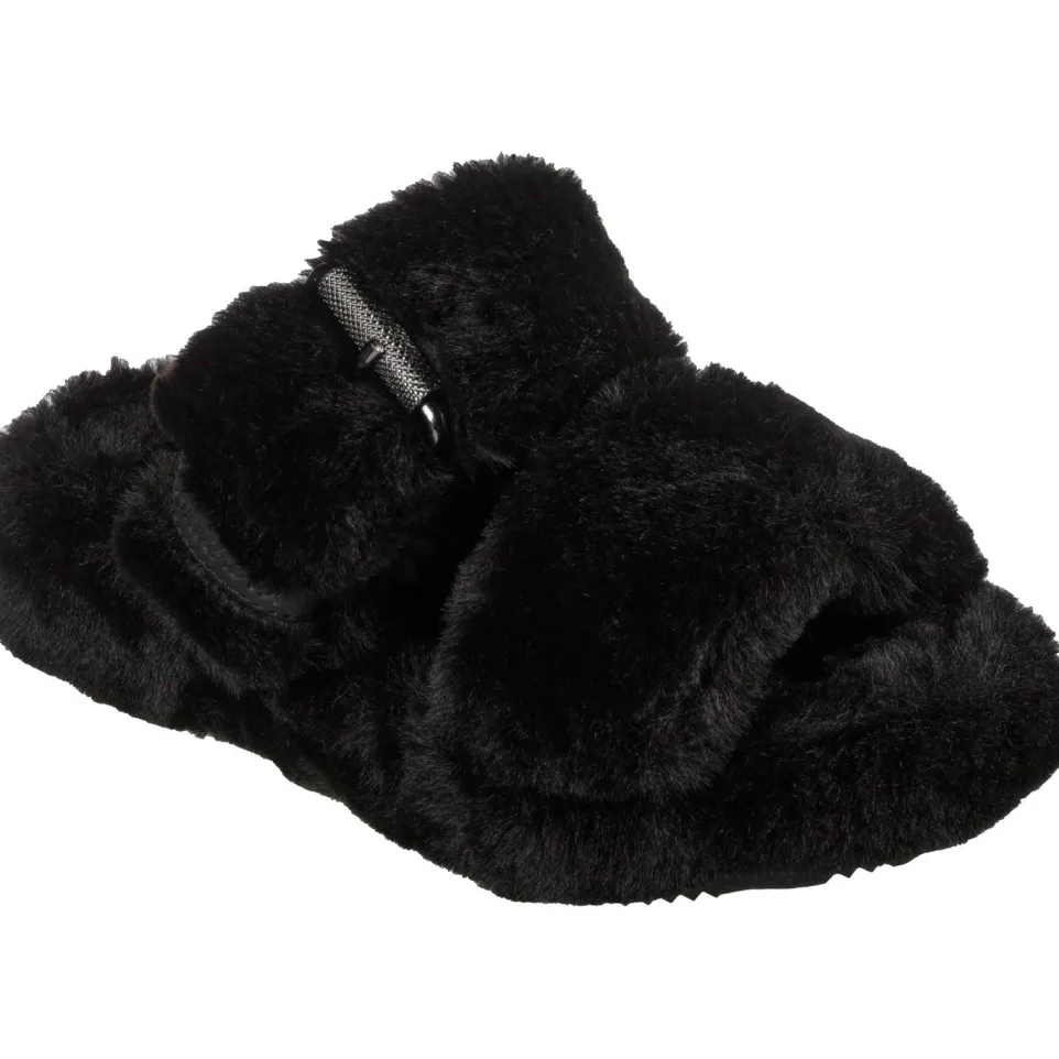 Women's Wide Fit Skechers 167238 Cozy Wedge Slippers