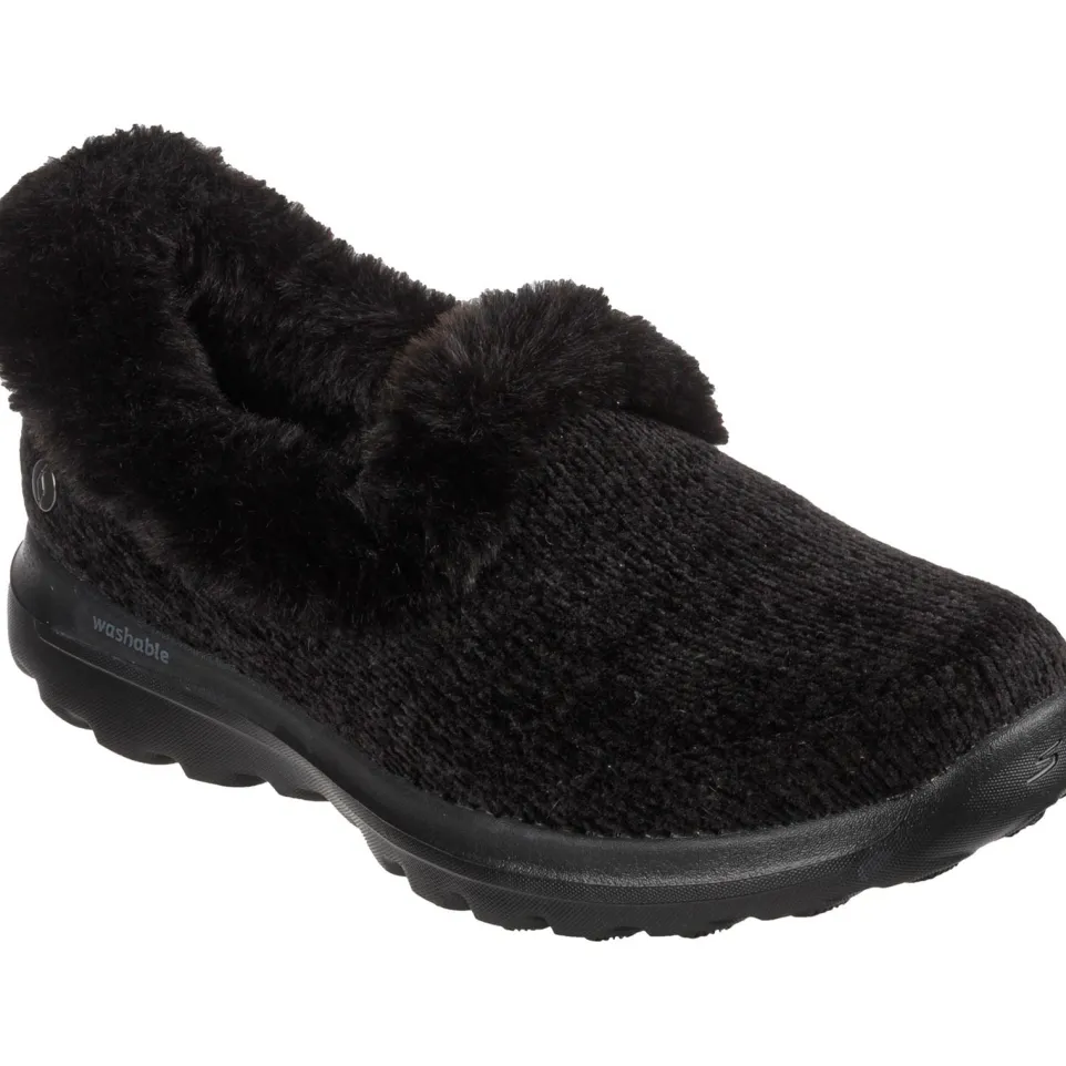 Women's Wide Fit Skechers 175051 Go Walk Lounge Slippers
