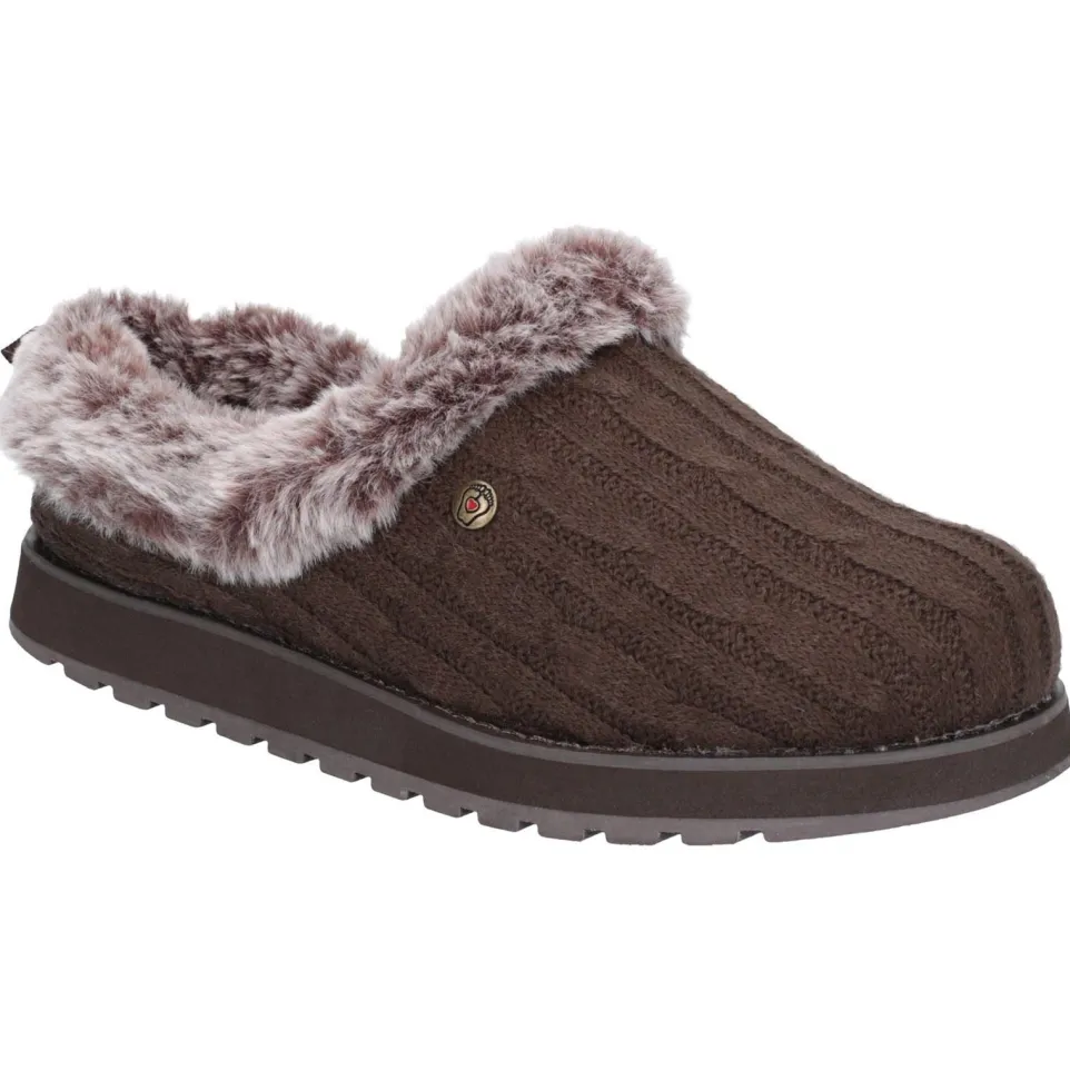 Women's Wide Fit Skechers 31204 Keepsakes Ice Angel Mule Slippers