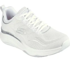 Women's Wide Fit Skechers 149837 D'lux Fitness Pure Glam Trainers