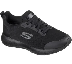 Women's Wide Fit Skechers Squad Sr 77222 Walking Work Shoes