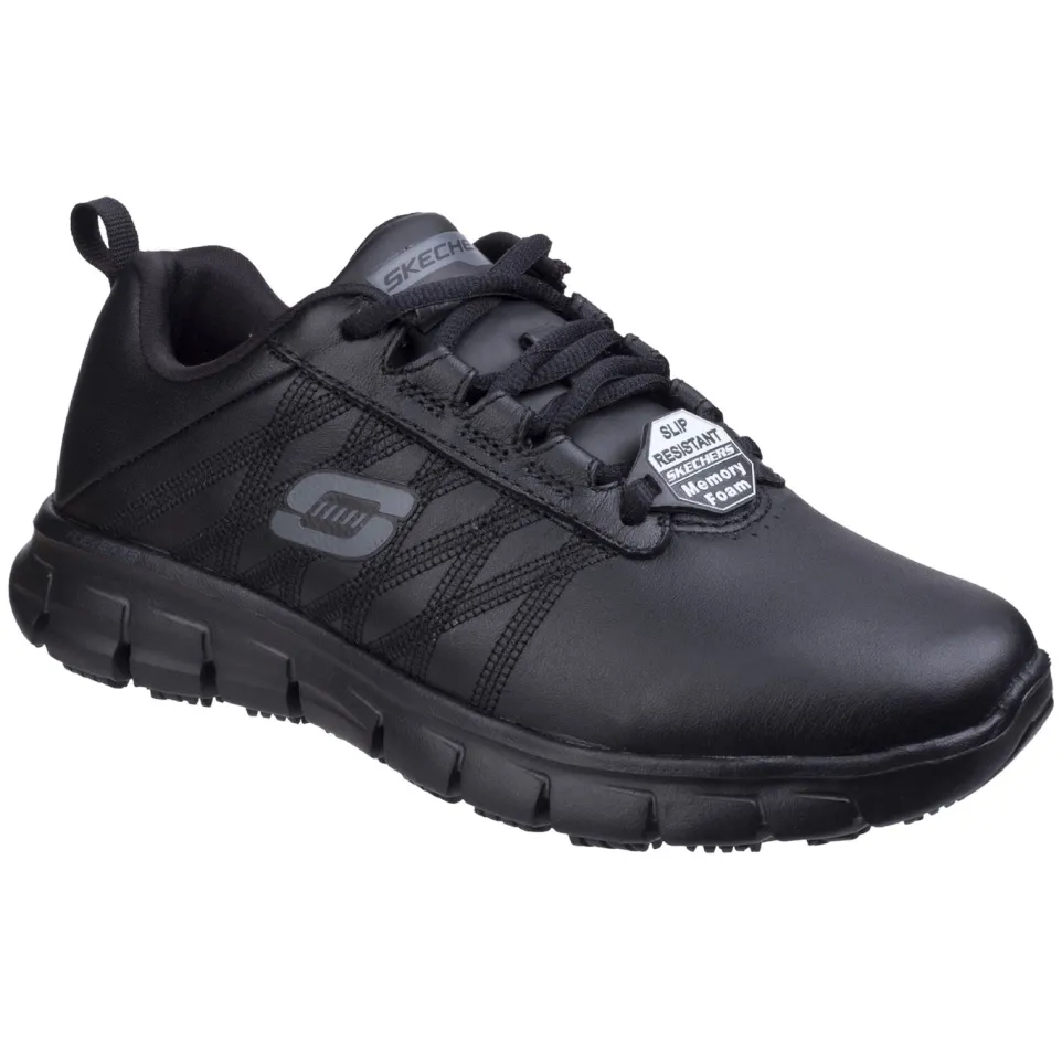 Women's Wide Fit Skechers 76576EC Sure Track Erath Occupational Trainers