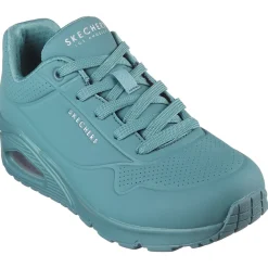 Women's Wide Fit Skechers 73690 Uno Stand On Air Sports Trainers - Teal
