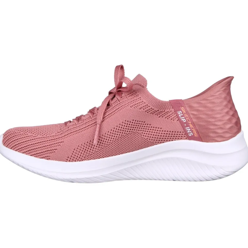 Women's Wide Fit Skechers 149710 Slip-ins Ultra Flex 3.0 Brilliant Path Trainers - Mauve