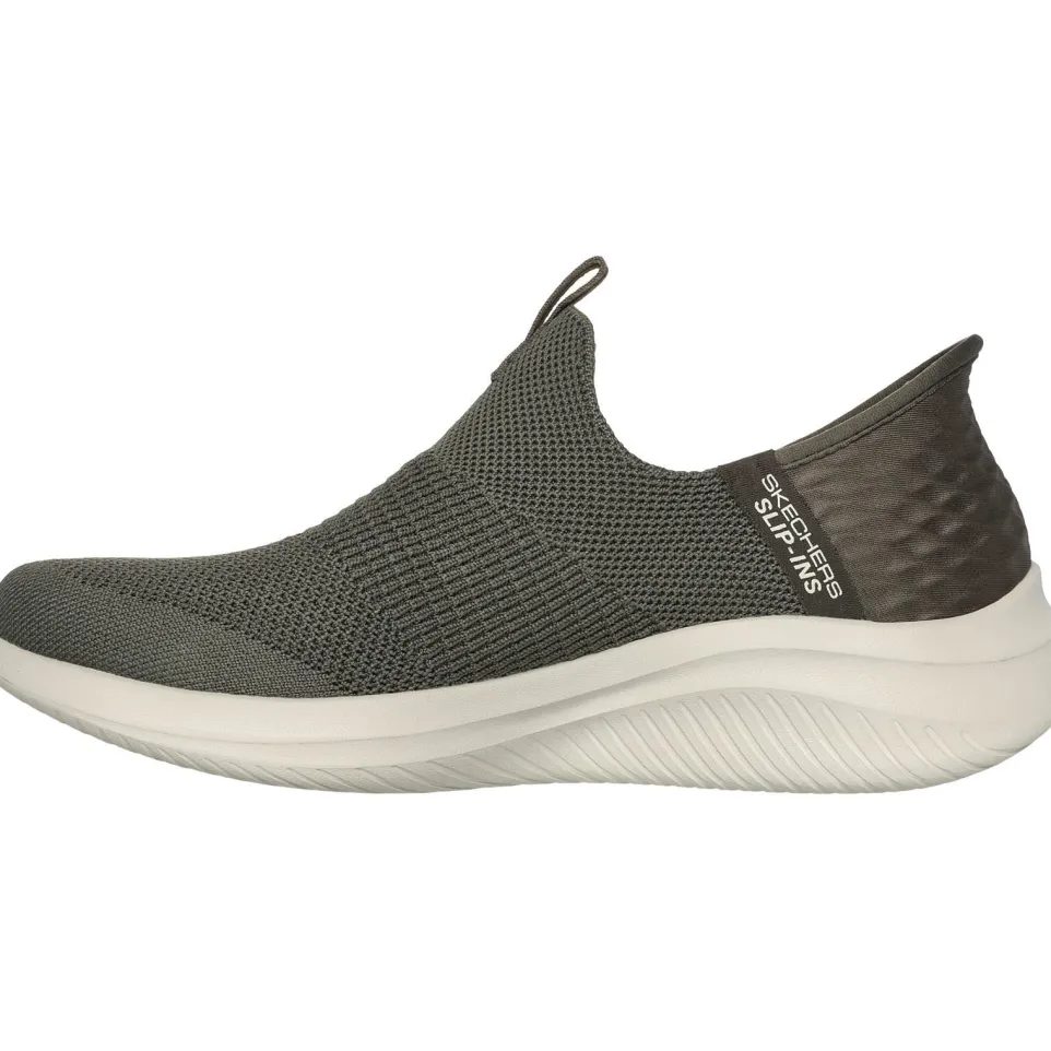 Women's Wide Fit Skechers 149708 Slip-ins Ultra Flex 3.0 Cozy Streak Trainers - Olive