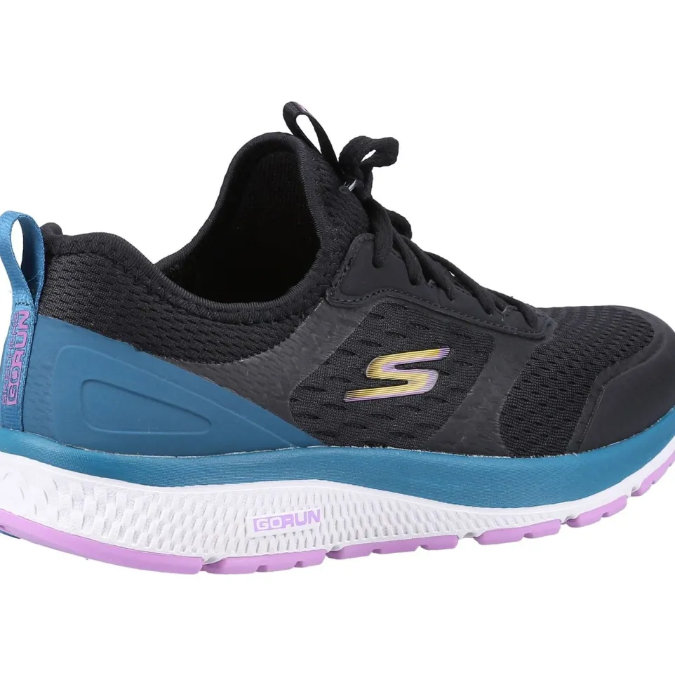 Women's Wide Fit Skechers 128276 Go Run Consistent Vivid Trainers - Black