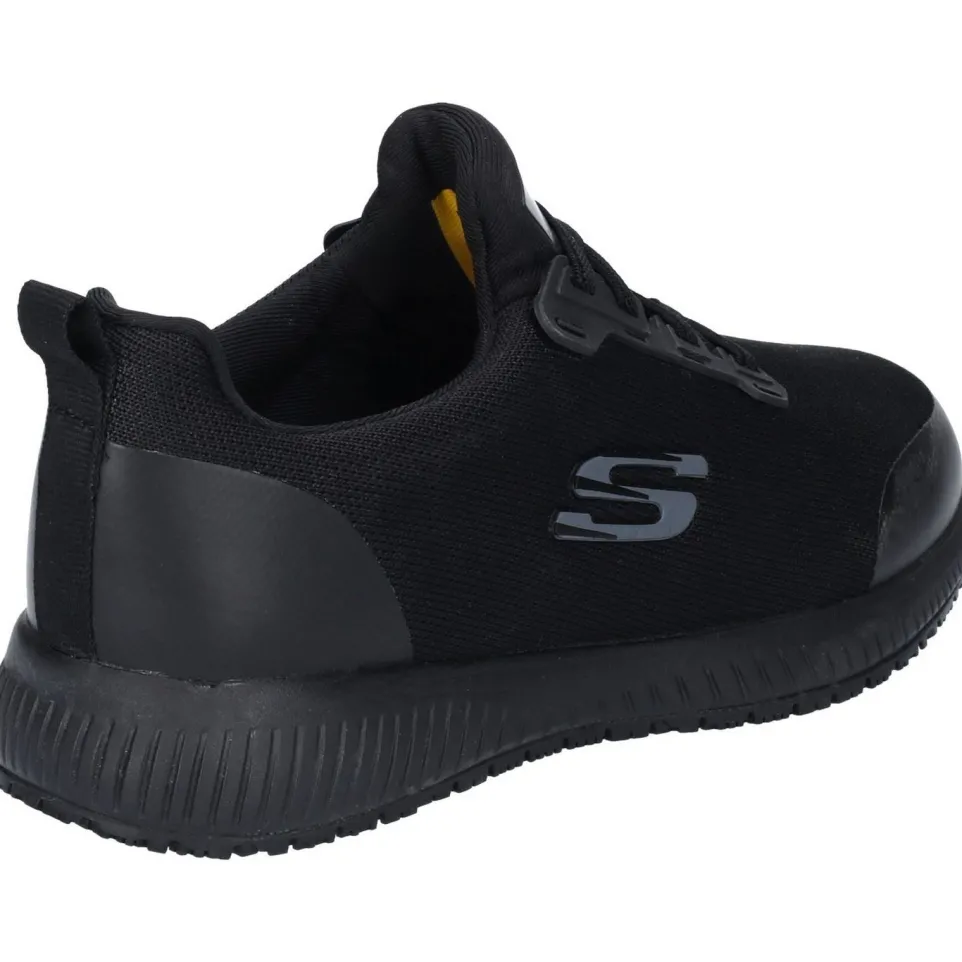 Women's Wide Fit Skechers 77222EC Squad SR Occupational Trainers - Black