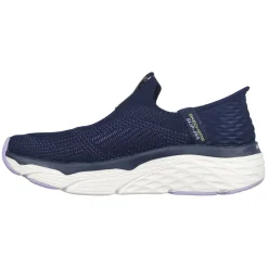 Women's Wide Fit Skechers 128571 Max Cushioning Smooth Trainers - Navy/Lavender