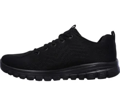 Womens Wide Fit Skechers 12615 Walking Trainers - Black