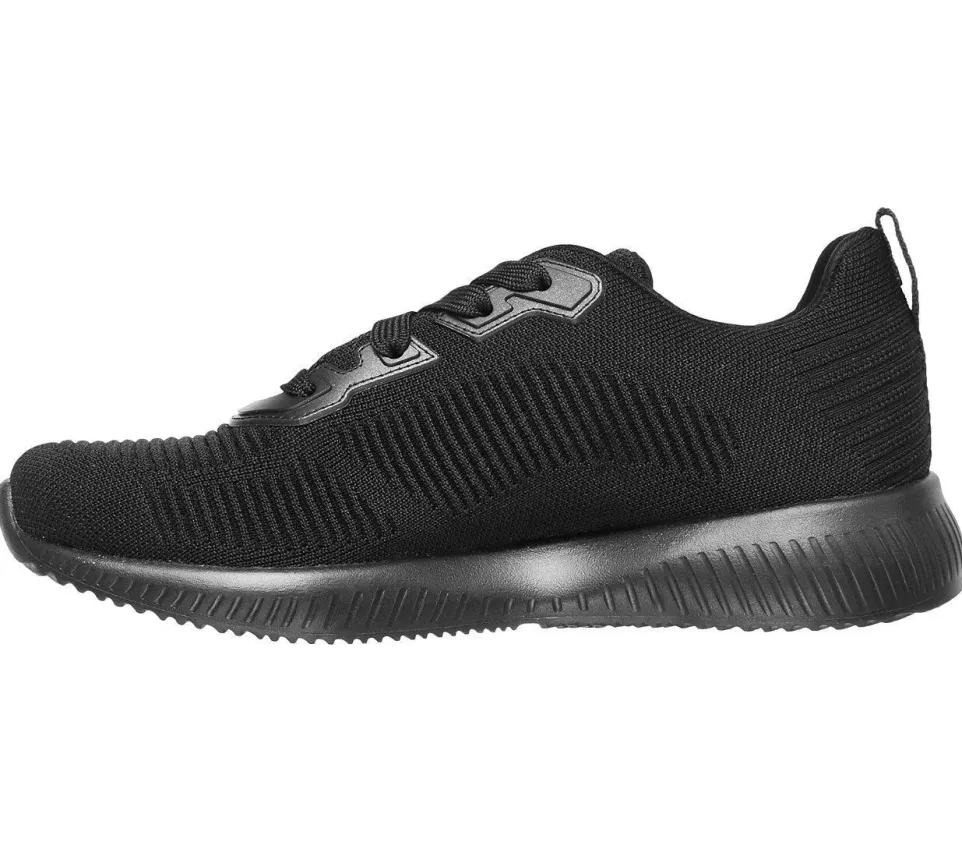 Womens Wide Fit Skechers 32504 Bobs Tough Talk Trainers - Black