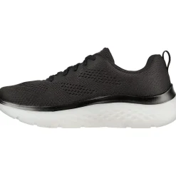 Women's Wide Fit Skechers 124578 GO walk Hyper Burst Trainers - Black/White