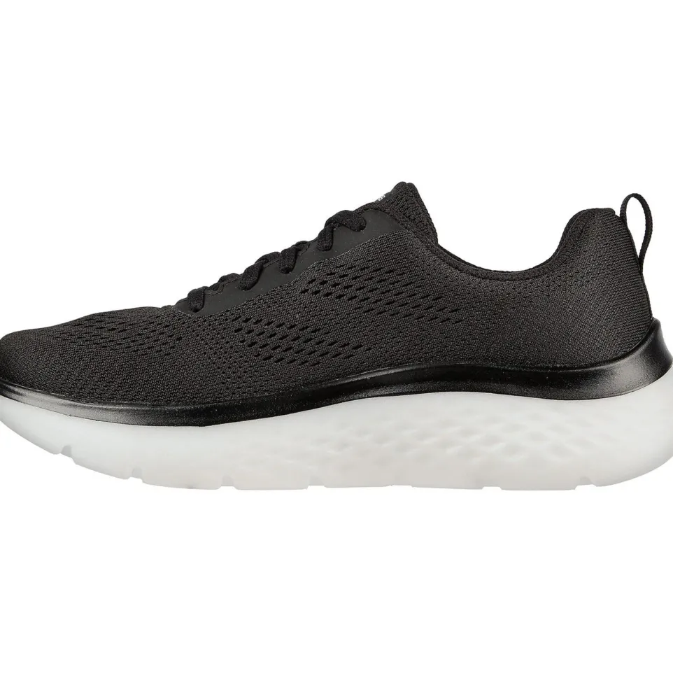 Women's Wide Fit Skechers 124578 GO walk Hyper Burst Trainers - Black/White