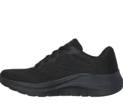 Women's Wide Fit Skechers 150051W Arch Fit 2.0 Big League Trainers - Black