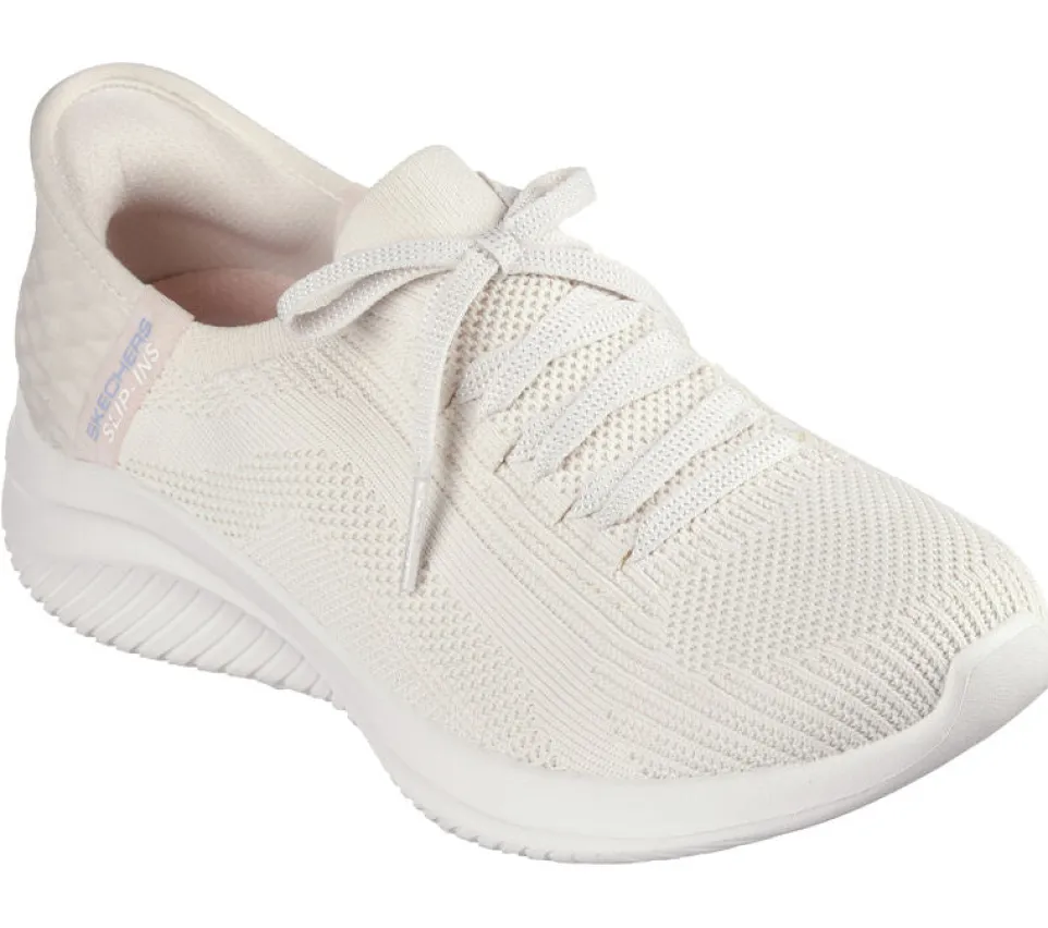 Women's Wide Fit Skechers 149710 Slip-ins Ultra Flex 3.0 Brilliant Trainers - Natural