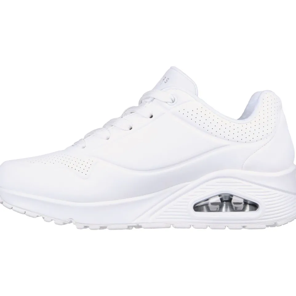 Women's Wide Fit Skechers 73690 Uno Stand On Air Sports Trainers