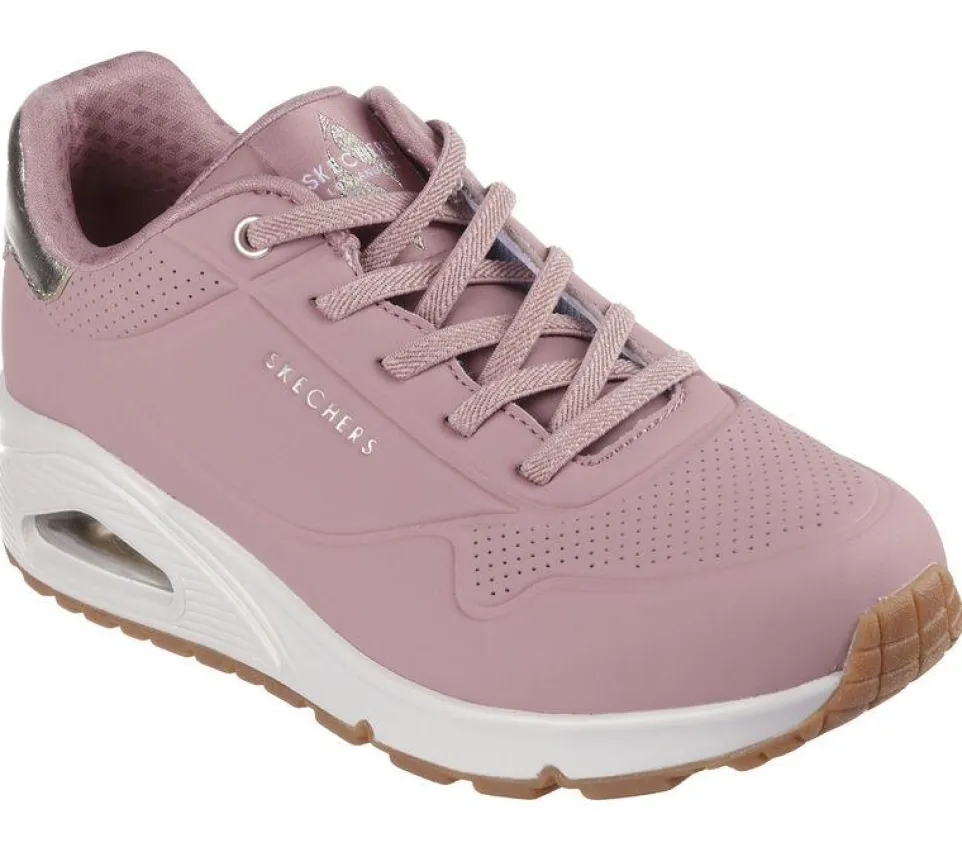 Women's Wide Fit Skechers 155196 Uno Shimmer Away Trainers