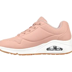 Women's Wide Fit Skechers 73690 Uno Stand On Air Sports Trainers - Blush