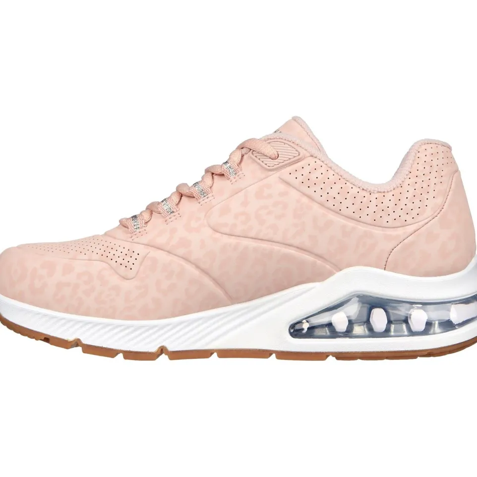 Women's Wide Fit Skechers 155642 Uno 2 In Kat Neato Trainers - Blush