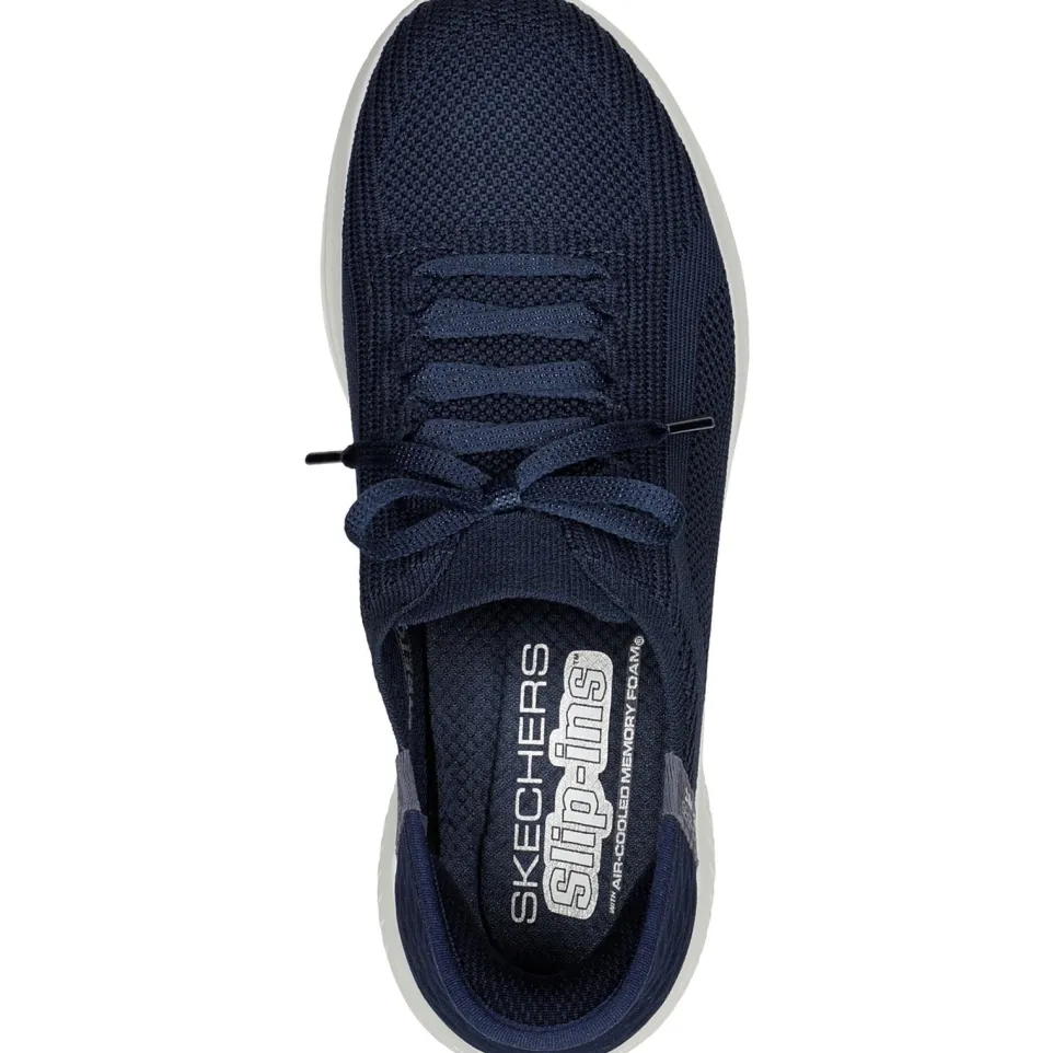 Women's Wide Fit Skechers 149710 Slip-ins Ultra Flex 3.0 Brilliant Path Trainers - Navy